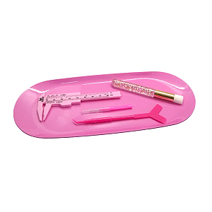 Bandeja auxiliar de instrumentos estéticos rosa