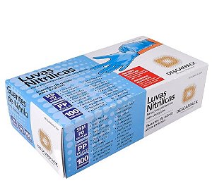 Luva nitrílica sem pó azul - Descarpack  (20un)