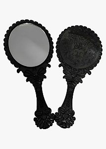 Espelho de mão princesa pequeno - preto