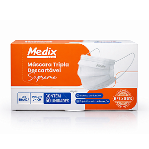 Máscara tripla supreme branca -  Medix (50un)