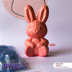 BWB Forma para chocolate Coelho Lapidado Sentado cod 3660 (3 Partes "01 silicone") Páscoa