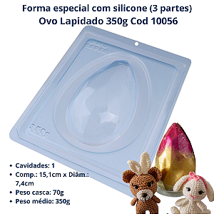 BWB Forma para chocolate Ovo Lapidado 350G cod 10056 (3 Partes "01 silicone")