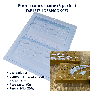 BWB Forma para chocolate Tablete Losango 60g (3 Partes "01 silicone")cod 9977