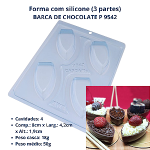 BWB Forma de chocolate Barca P 18g (3 Partes "01 silicone") cod 9542