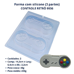 BWB Forma para Chocolate Controle Retro 48g (3 Partes "01 silicone") cod 9936