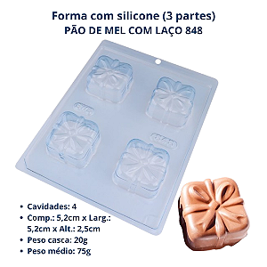 BWB Forma para chocolate Pao de mel com laço cod 848 ( 3 Partes" 01 de silicone)