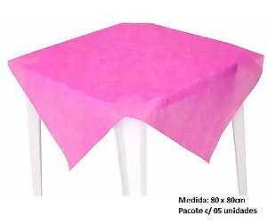 Toalha de mesa TNT Pink 80 x 80cm Quadrada c/ 05 unid - Best Fest