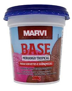 Marvi Base Morango Tropical 100g para sorvetes e sobremesas