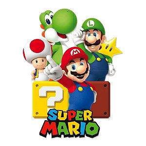 Painel Decorativo Super Mario c/ 04 laminas para montar