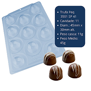 BWB Forma para Chocolate Trufa Pequena Especial  (3 Partes "01 silicone" grande c/ 11 cav) cod 3501 SP 41