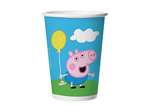 Copo Peppa Pig descartavel 180ml c/ 12 unids - Regina