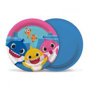 Prato Baby Shark 18 cm c/ 08 unids - Cromus