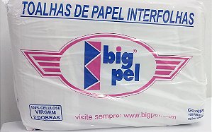 Toalhas de Papel Interfolhas 20x20,5cm c/ 1000 folhas 100% Celulose Virgem - Big Pel