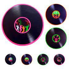 Painel Decorativo Disco Vinil Retro Festa Neon c/ 07 unds - NC Toys