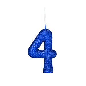 Vela de Aniversário Azul Glitter N° 4 - Regina