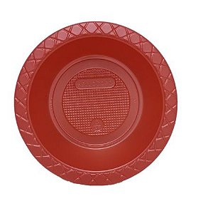 Prato Fundo Cumbuca Vermelho Perolado 12cm c/ 10 unids - Bello Festas