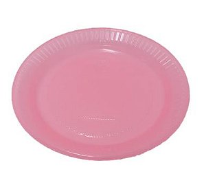 Prato Rosa Neon 15cm c/ 10 unids descartável - Bello Festas