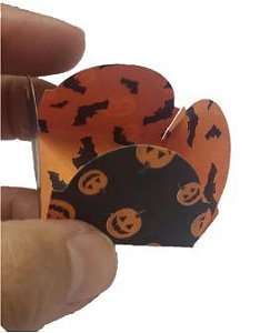 Forminha 4 Pétalas Abobora Morcego c/ 50 unids ( 3cm x 2,5cm) Halloween - Kid Art