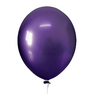Balão Latex "5" Alumínio c/ 25 unids Violeta - Happy Day
