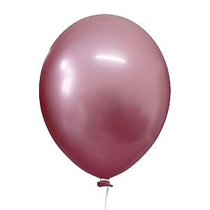 Balão Latex "5" Alumínio c/ 25 unids Pink - Happy Day