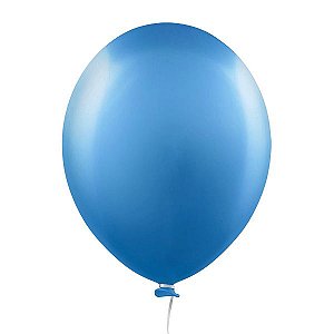 Balão Latex "9" Alumínio c/ 25 unids Azul -  Happy Day