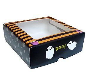 Caixa Pratice c/ visor (09 doces) Boo! c/ 10 unids C3813 Halloween - Ideia Embalagens