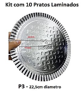 Kit Prato Laminado 22,5cm n° 3  P3 c/ 10 unid - Festcolor