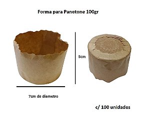 Forma de Papel Mini Panetone 100gr ( 7 x 5cm) c/ 100 unids Kraft Liso - Ecopack