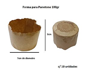 Forma de Papel Mini Panetone 100gr ( 7 x 5cm) c/ 10 unids Kraft Liso - Ecopack