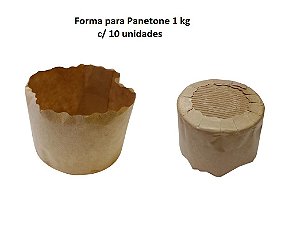 Forma de Papel Panetone 1 kg (13 x 17cm) c/ 10 unids Kraft Liso - Ecopack