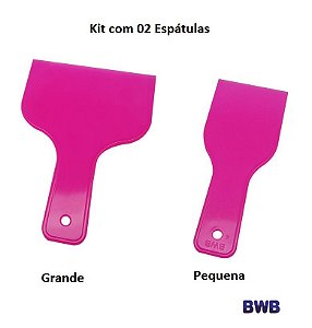 Kit Espátulas Grande (296) Rosa e Pequena (251) Rosa  - BWB Embalagens