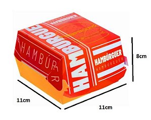 Caixa Embalagem Hambúrguer vermelha c/ 50 unids - PMG
