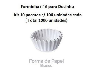 Kit Forminha de Papel n° 6 Branco c/ 1000 unidades - Plac