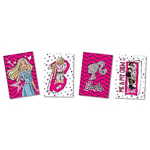 Quadros Decorativos Barbie 21cm x 31cm c/ 04 unids - FESTCOLOR
