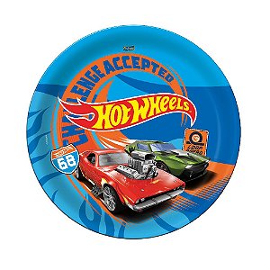 Prato de Papel Hot Wheels 18cm c/ 08 unids Papel - Festcolor