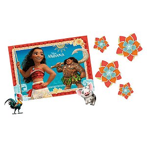 Kit Painel Decorativo Moana  64 cm x 45 cm + peças destacáveis.- Regina