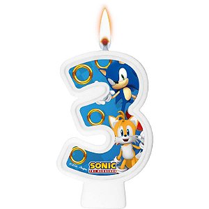 Vela de Aniversário Sonic N° 3 - Regina