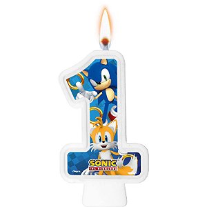 Vela de Aniversário Sonic N° 1 - Regina