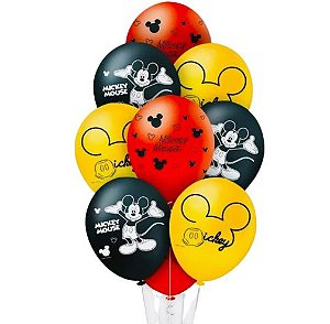 Balão Mickey 9" Pol c/ 25 unids - Regina