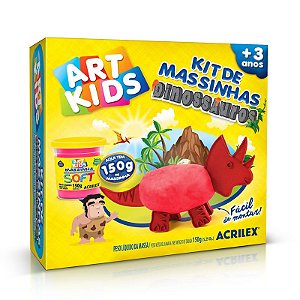 Kit de Massinhas Modelar Dinossauros 4 Vermelho Art Kids - Acrilex