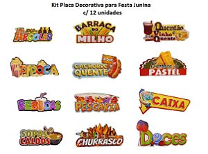 Kit Placas Decorativas Festa Junina c/ 12 unidades - NC Toys