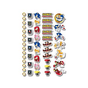 Mini Personagens Decorativos Sonic c/ 50 unids - Regina