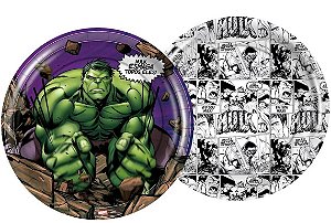 Prato Hulk Core Redondo 18cm c/ 12 unids - Regina