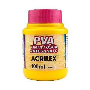 PVA Tinta Fosca para Artesanato Amarelo Ouro 100ml - Acrilex