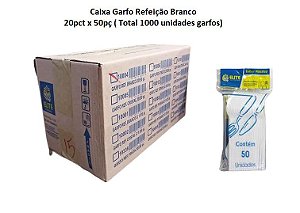 Caixa Garfo Refeição Branco 20pct x 50 unids ( Total 1000 unidades) - Elite
