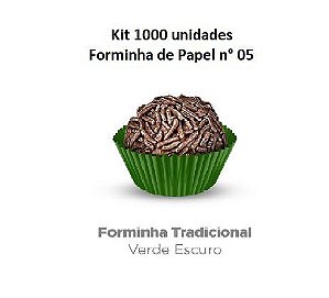 Kit Forminha de papel n° 5 Verde Escuro c/ 1000 unidades - Plac