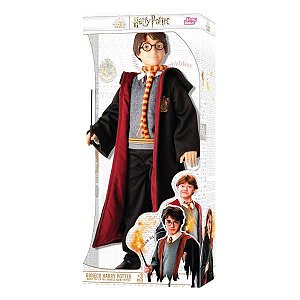 Boneco Harry Potter Articulado 45cm  com capa e varinha - Novabrink
