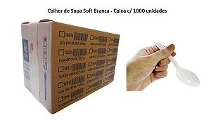 Caixa Colher Soft Branca c/ 1000 unids ( sopa ) descartável - Elite