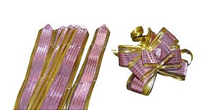 Laço Pronto Ouro Rose Glitter 30mm x 480mm c/ 10 unids  - Wei