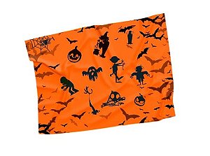 Toalha de Plástico Halloween Laranja Perolizada 78x78cm c/ 10 folhas - Campfestas